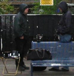 The buskers planning their strategy